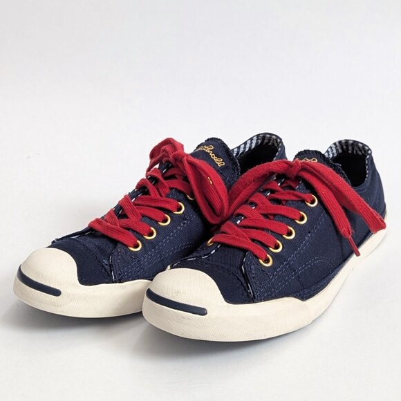 Converse x Jack Purcell Low Top Navy Blue/Gold Canvas Sneaker Women's  US 8 - Picture 1 of 14